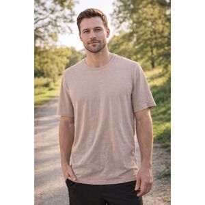 CACTUS MAN RICKY SINGH Mens M Medium Tan Crew Neck Short Sleeve Casual T Shirt